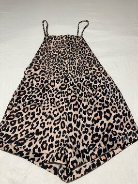 Finders Keepers Leopard Print Romper - Black & Blush